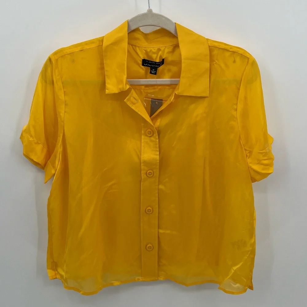 J. Crew Gamine button down sheer blouse